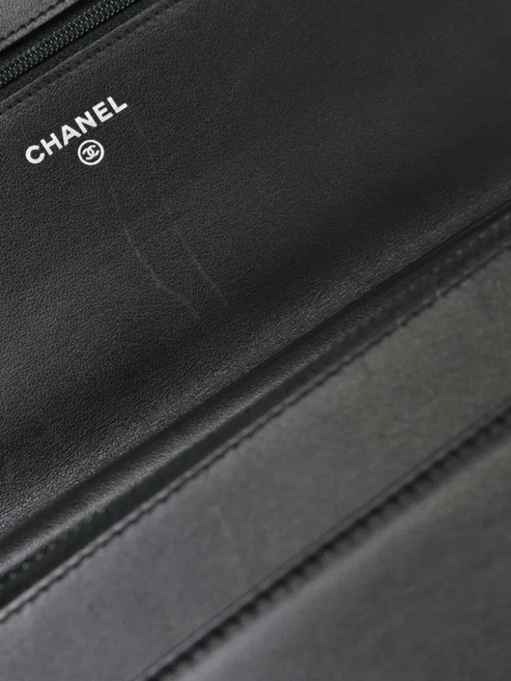 Chanel Black Calfskin Chain WOC Shoulder Bag